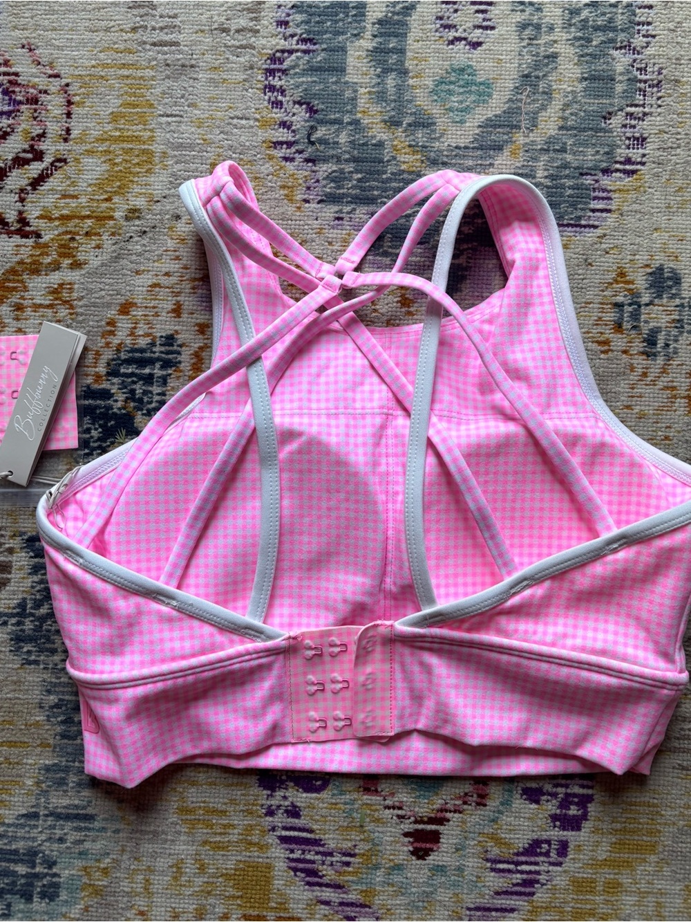Buff bunny Geo Sports Bra Pink Gingham - Picture 7 of 9